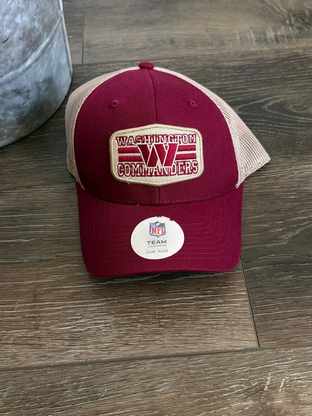 NFL Team Headwear Washington Commanders Trucker Snapback Hat Burgundy Tan NWT